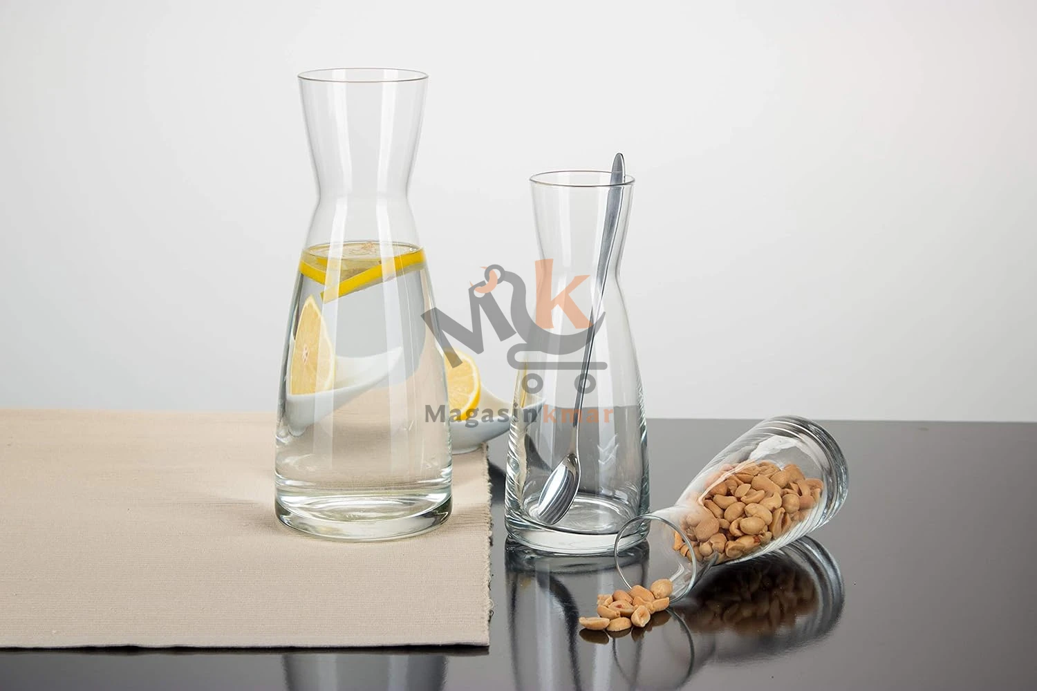 Lot de 3 Verres forme carafe en verre_350ml