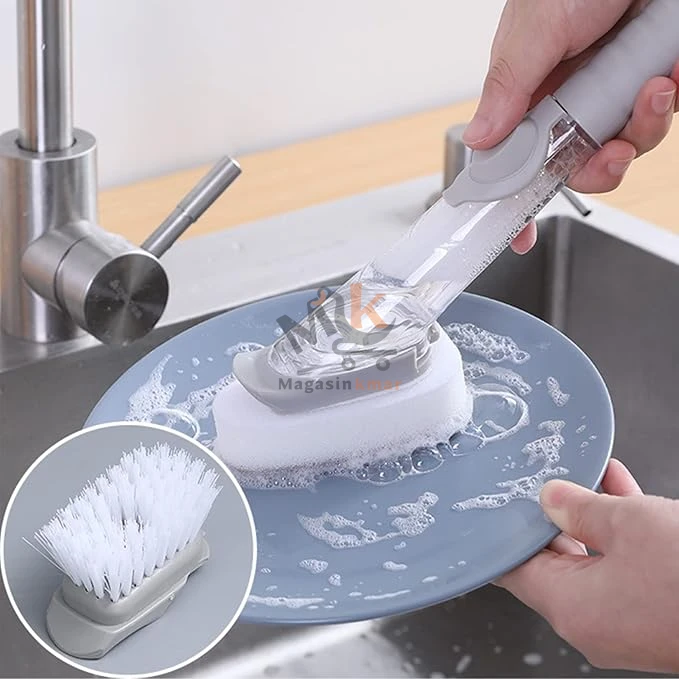 Lot de 4 Brosse de nettoyage avec distributeur liquide