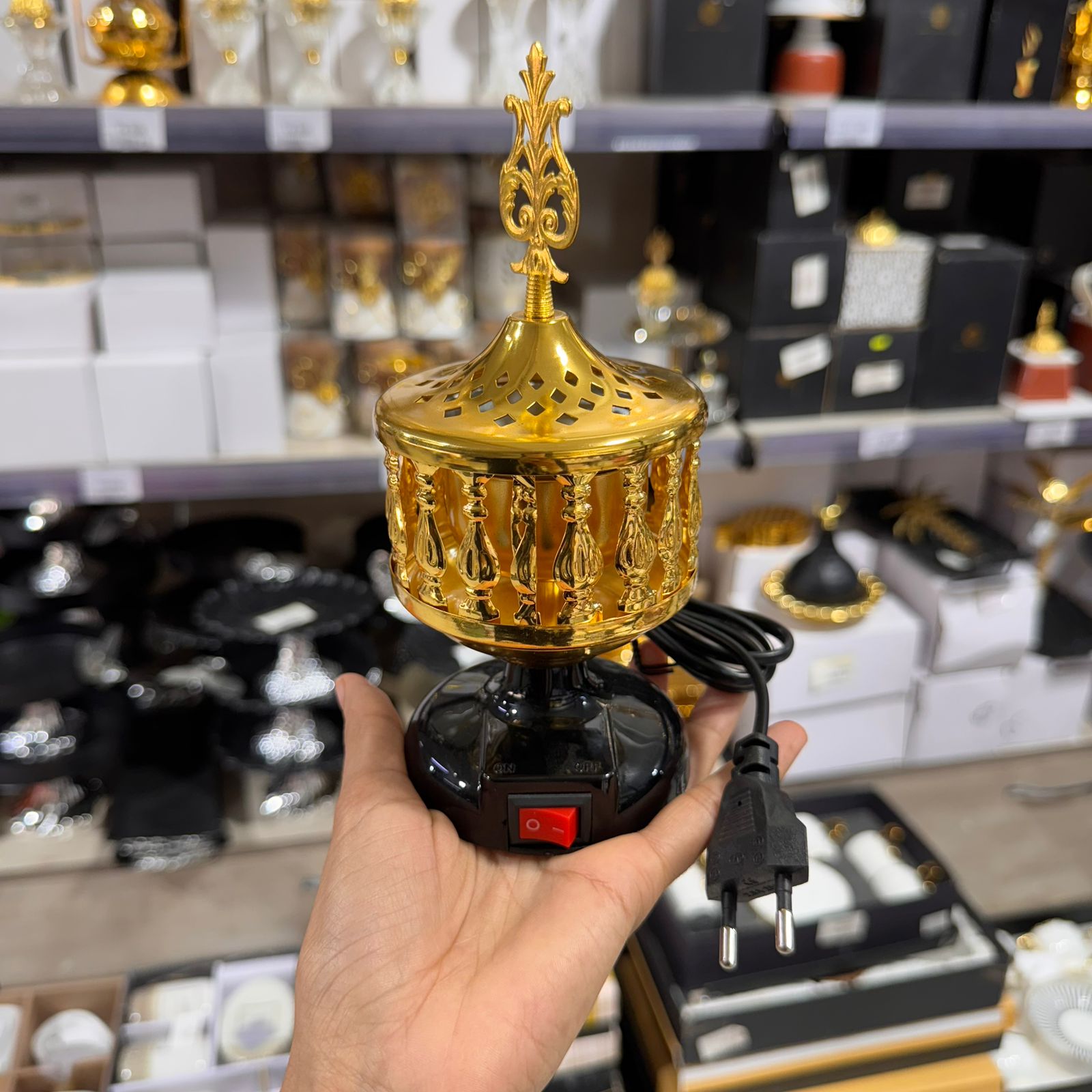 Mabkhra électrique en métal – Encensoir moderne pour parfum d’ambiance