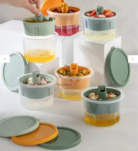 Boîte ronde en plastique avec filtre – Idéale pour rincer et conserver aliments