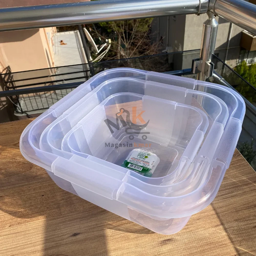 Bassine transparente en plastique alimentaire – 10 L – Idéale pour cuisine et usage domestique