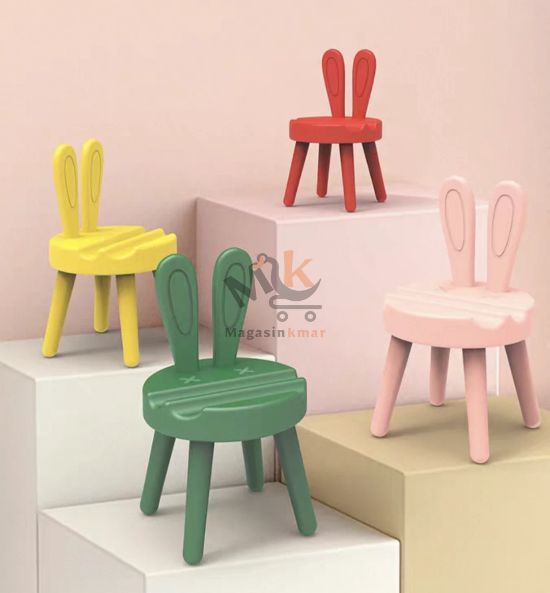 Support de telephone forme chaise en plastique