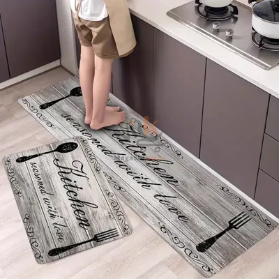 Lot de 2 tapis de cuisine antidérapants en caoutchouc