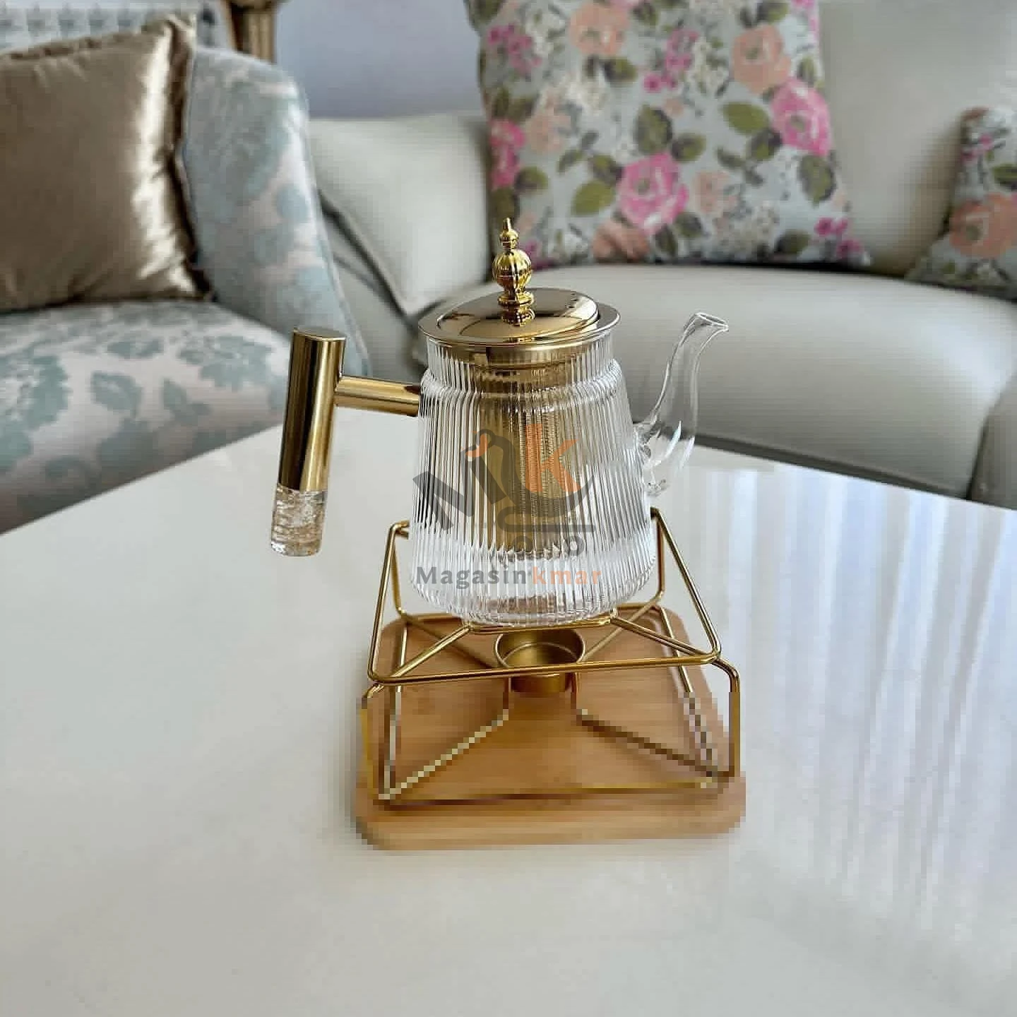 Théière en verre avec filtre en acier inox –  idéale pour infusion de thé et tisanes