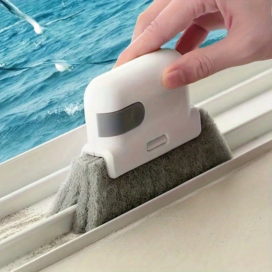 Brosse de nettoyage multifonction pour rails de fenêtres et de portes, brosse à fentes portative, brosse de coins
