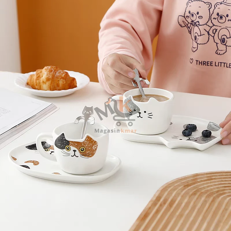 Tasse avec sous tasse en céramique