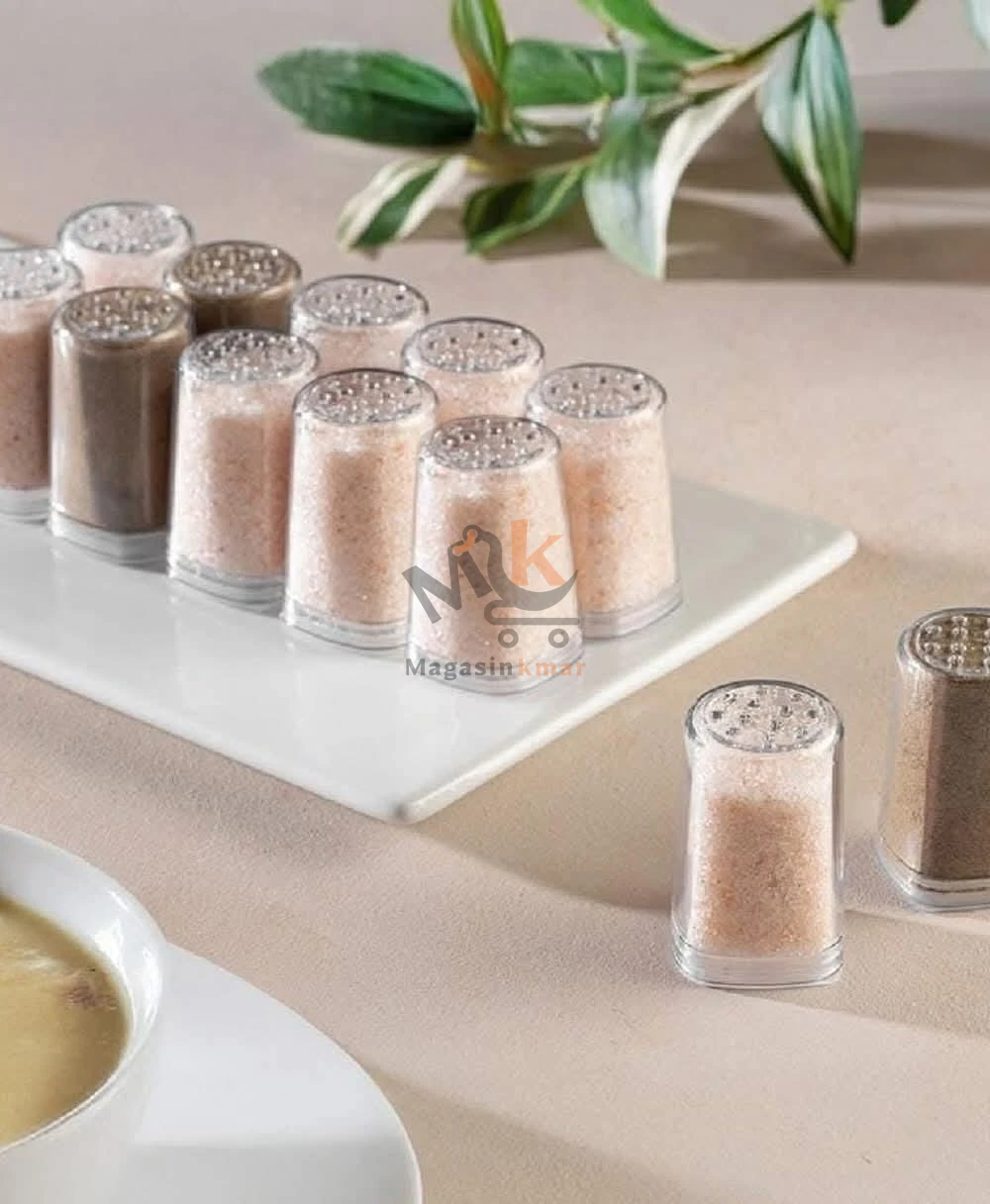 Lot de 12 salières poivrières en plastique PP5