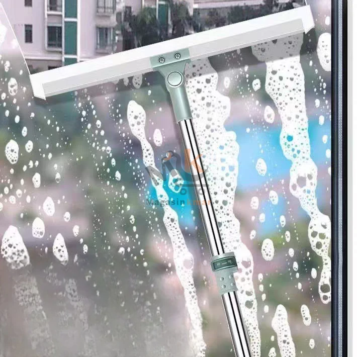 Raclette de nettoyage en silicone avec manche long 1,34 m – Idéale pour vitres et sols