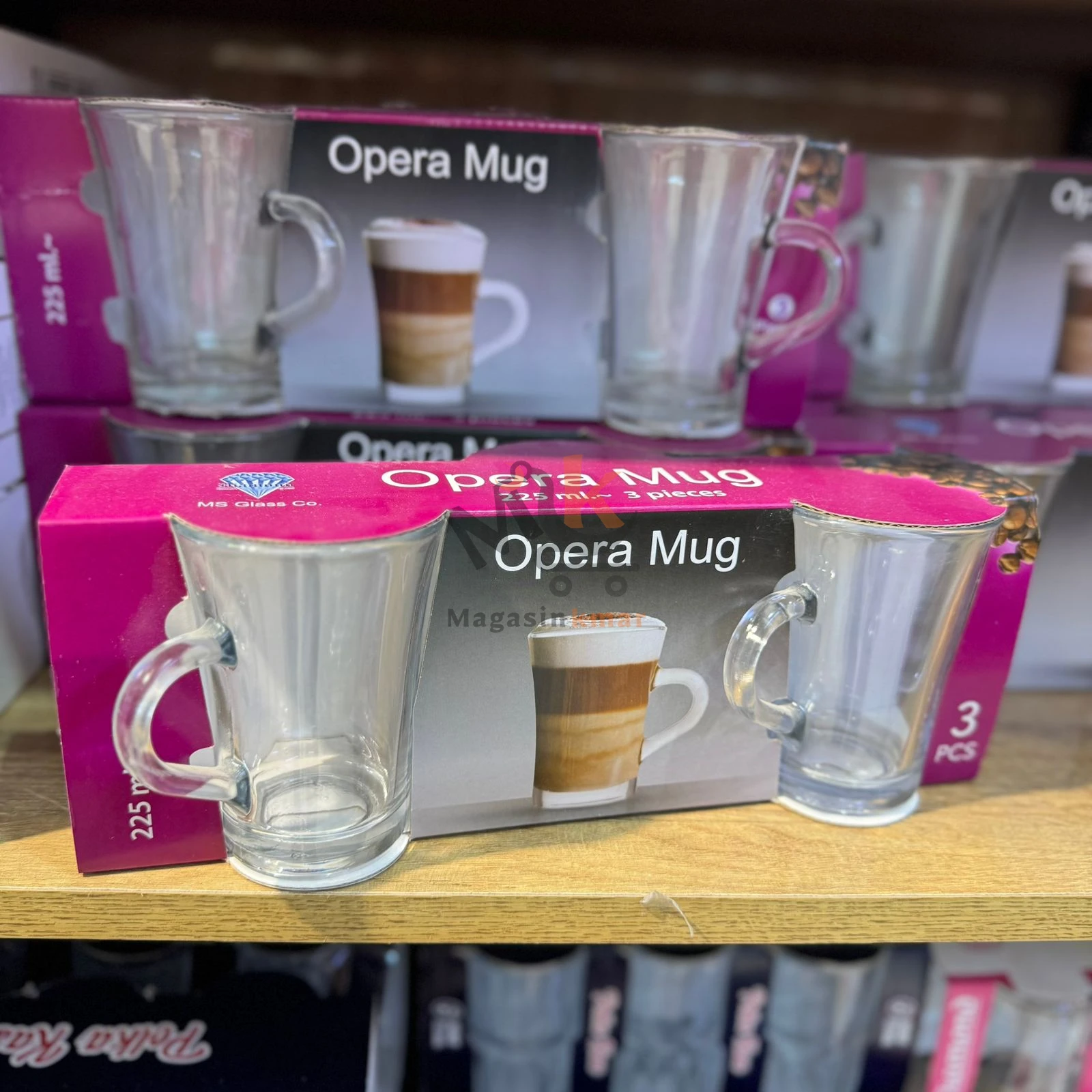 Lot de 3 chope en verre 225 ml – Élégante et pratique pour vos boissons