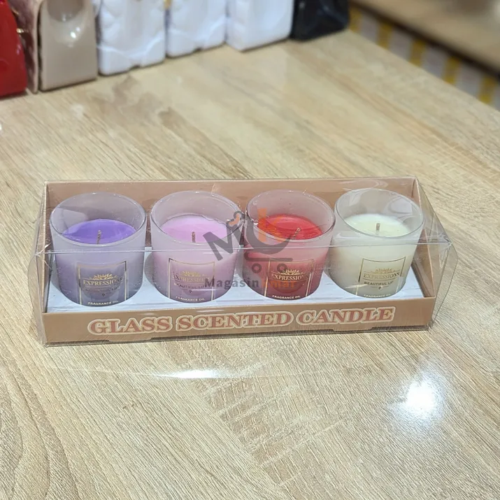 Lot de 4 bougies parfumées