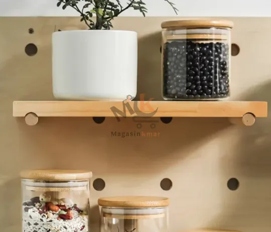 Bocal en verre 100 ml avec couvercle en bois