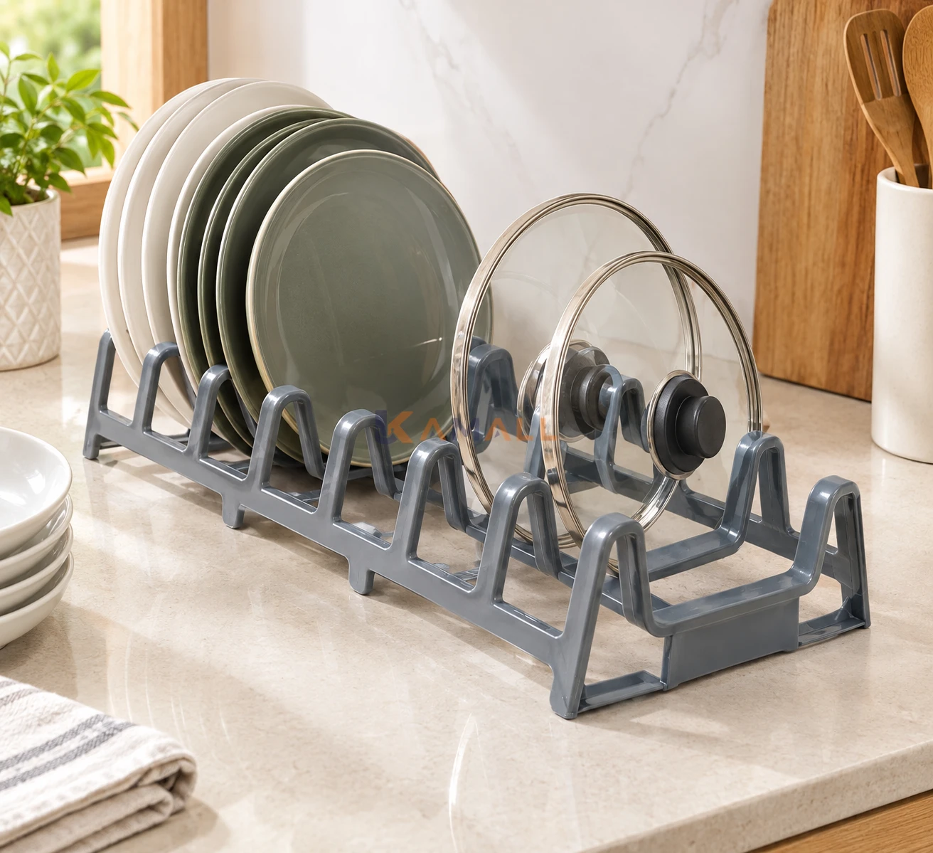 Porte assiette avec 7 compartiment en plastique