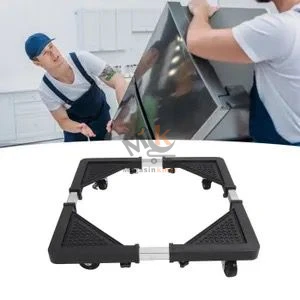 Support réfrigérateur réglable en métal avec 4 roues – Base mobile