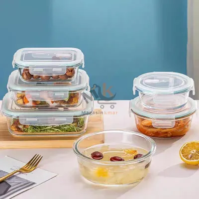 Boîte de conservation en verre 1,8 L avec couvercle alimentaire