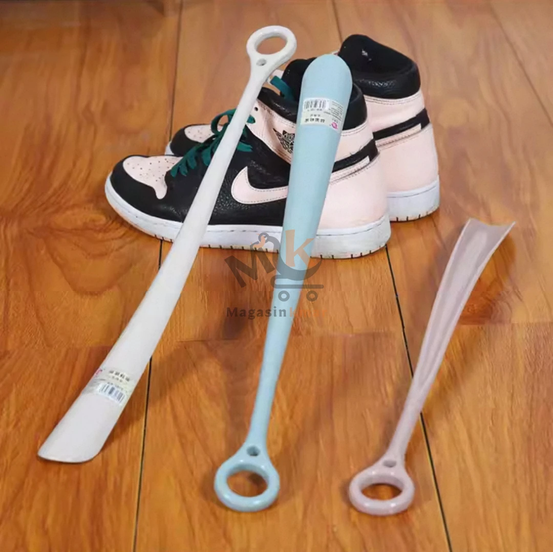 Chausse-pieds long en plastique – Aide à l’enfilage des chaussures et bottes (47 cm)