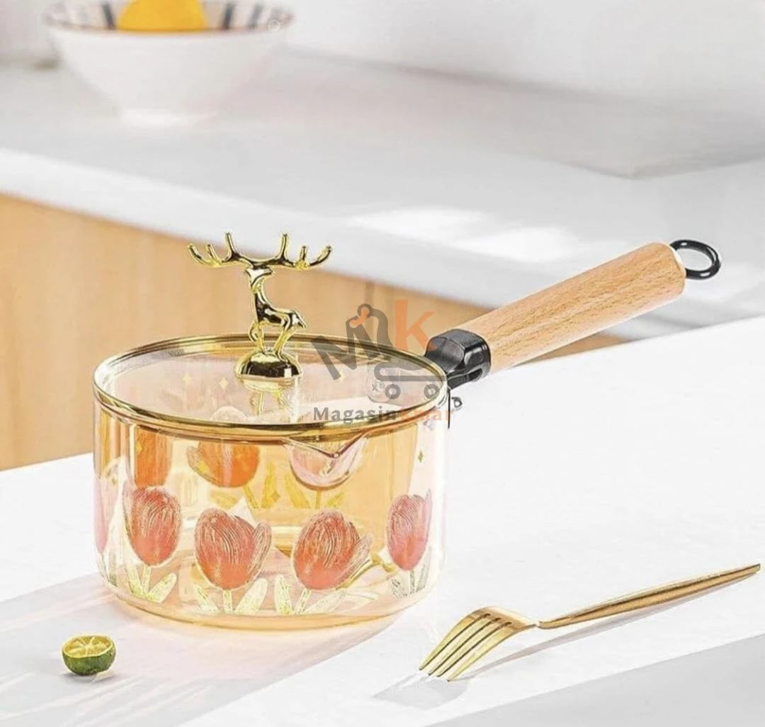 Casserole en verre  résistant à la chaleur avec couvercle 1800mlL