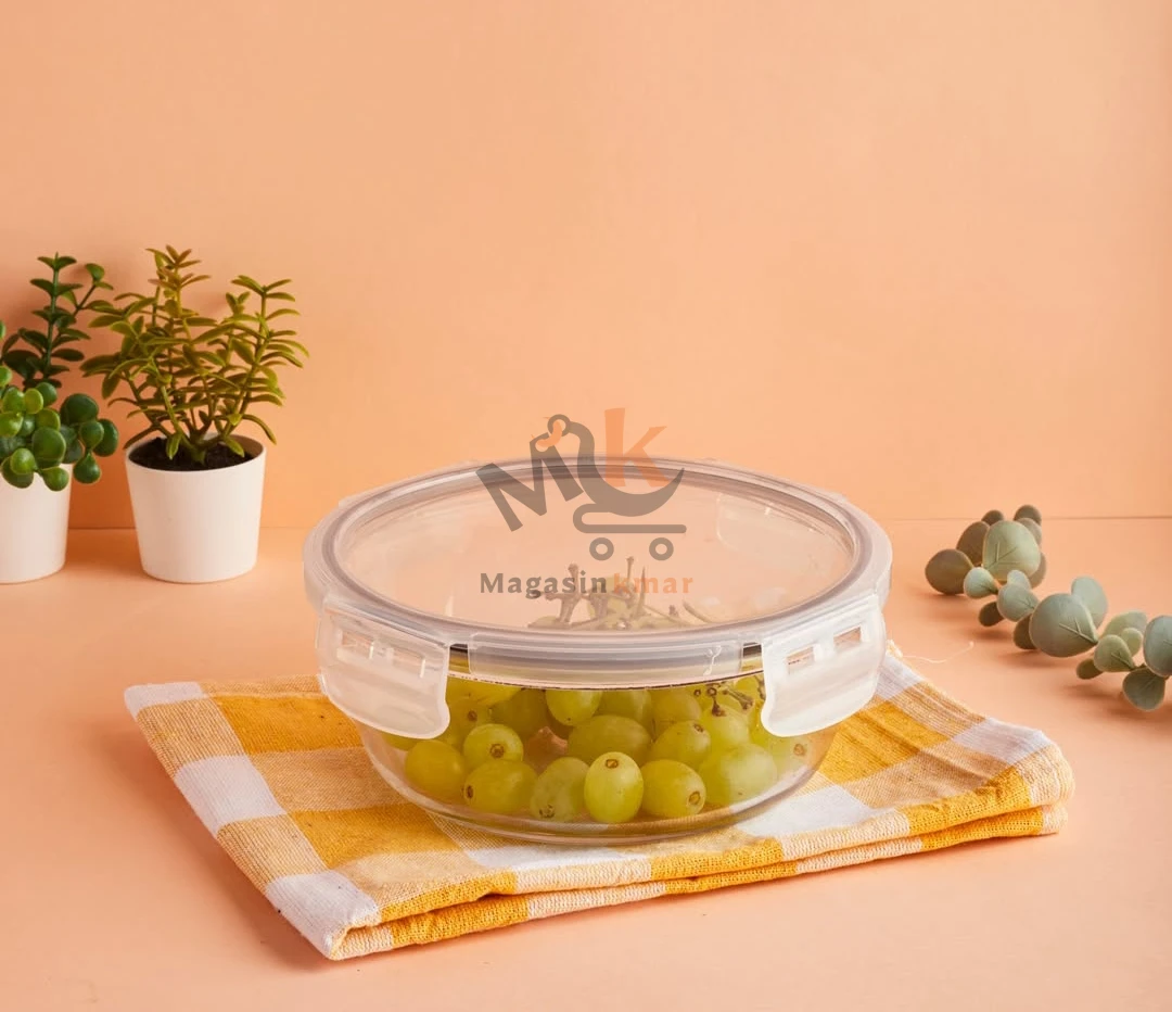 Boîte de conservation en verre avec couvercle plastique