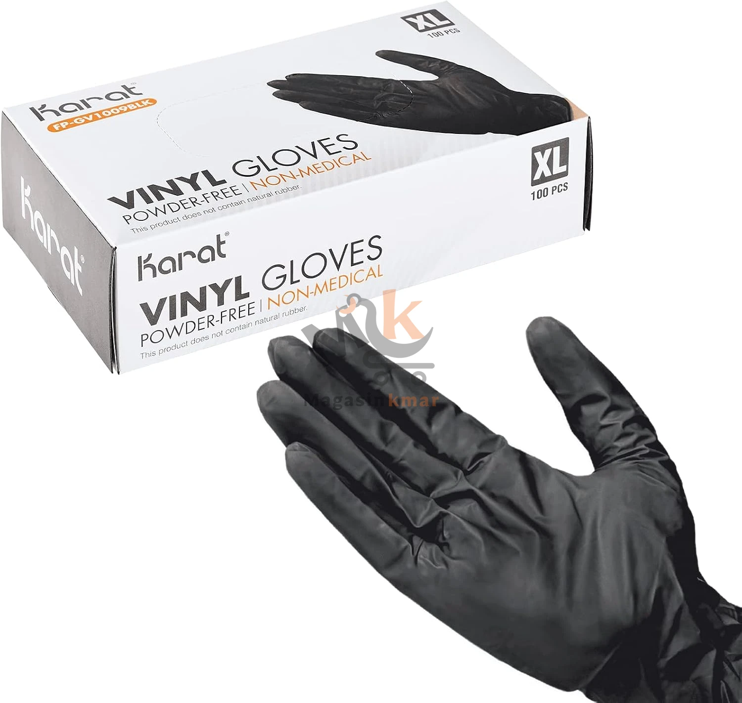 Gants jetables noirs en vinyle – Boîte de 100 pièces – Hygiène et protection