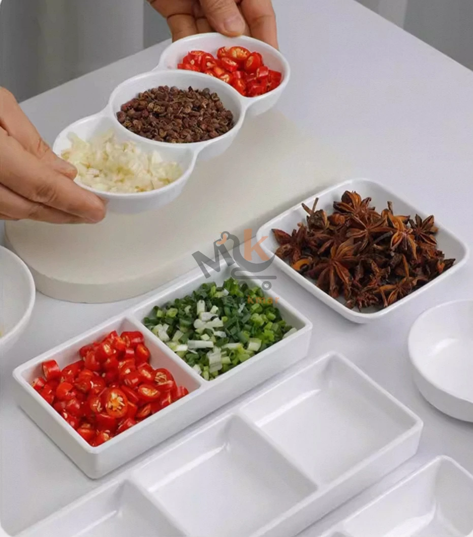 Mini-plat à sauces double compote en mélamine